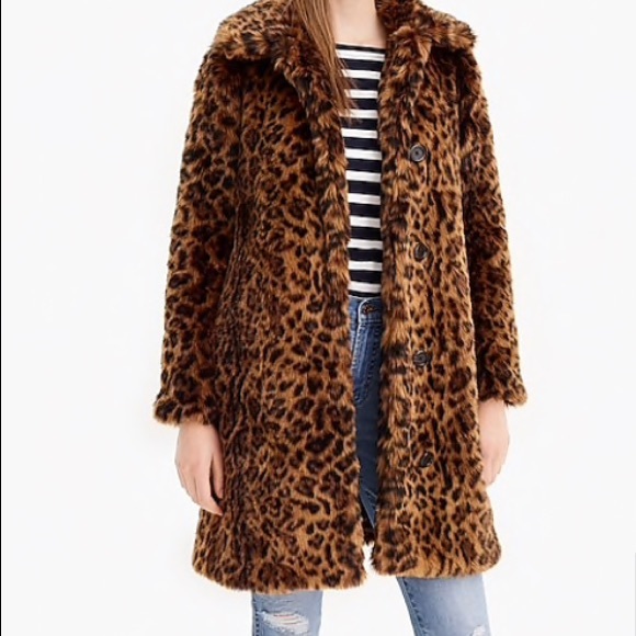 J. Crew Women’s Faux Fur Leopard Coat - Picture 6 of 6